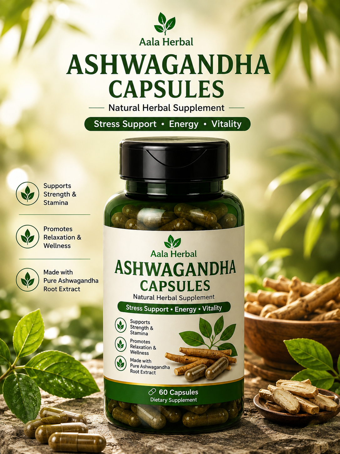 Pure Ashwagandha Capsules – Daily Wellness Support